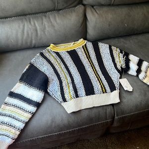 Free People Women's Show Me Love Oversized Striped Sweater Porto Combo